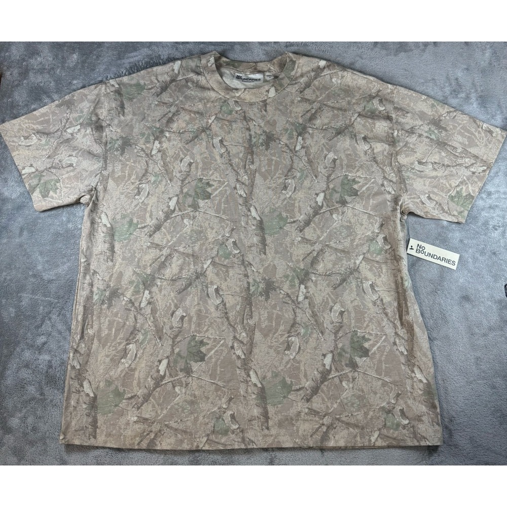 No Boundaries Real Tree Camo T Shirt Oversized Fit Brown Beige Tan Men Size XL